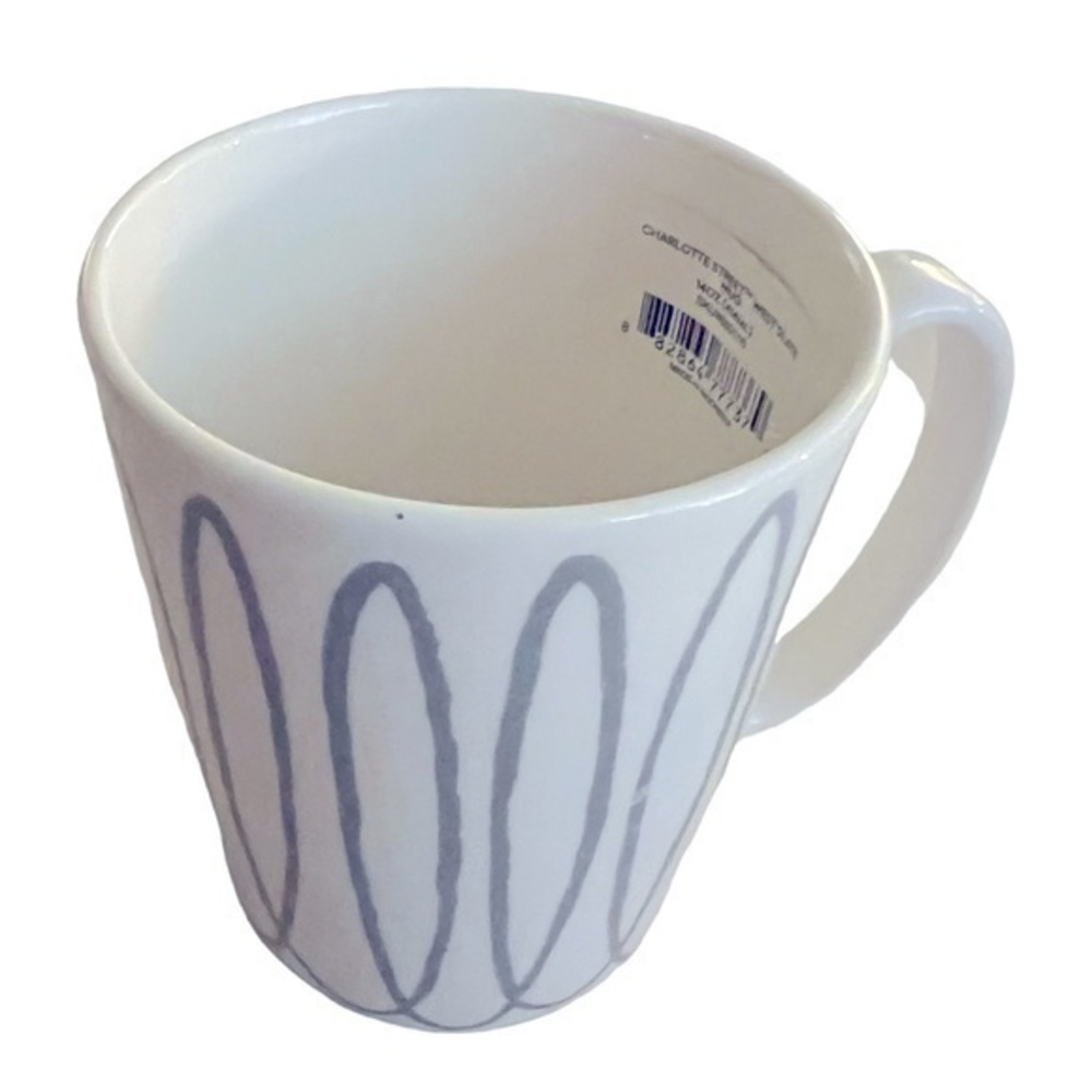 NWT Kate Spade Lenox Charlotte Street Slate Mug | White & Gray, Porcelain